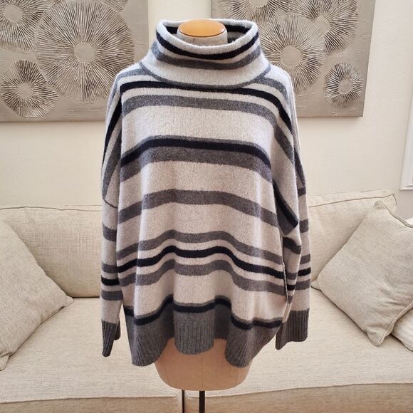 Nordstrom Signature Stripe Turtleneck Sweater XL - Picture 4 of 13